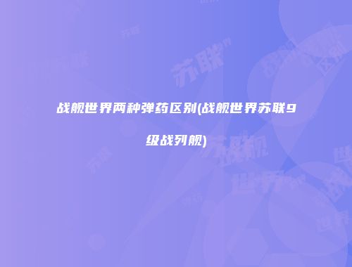 战舰世界两种弹药区别(战舰世界苏联9级战列舰)