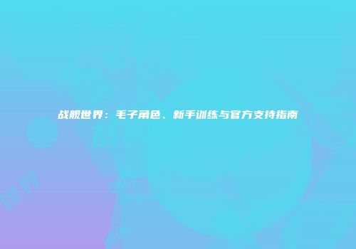 战舰世界：毛子角色、新手训练与官方支持指南