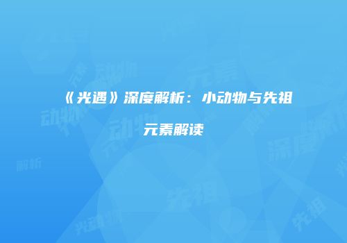 《光遇》深度解析：小动物与先祖元素解读