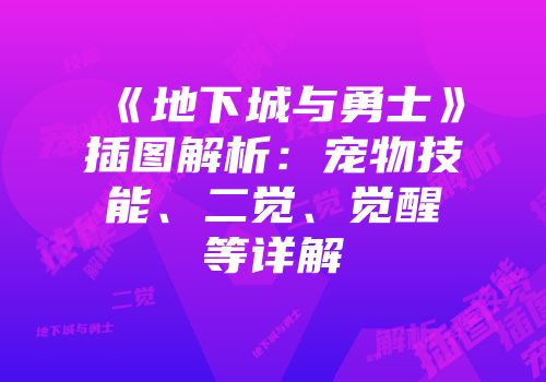 《地下城与勇士》插图解析：宠物技能、二觉、觉醒等详解