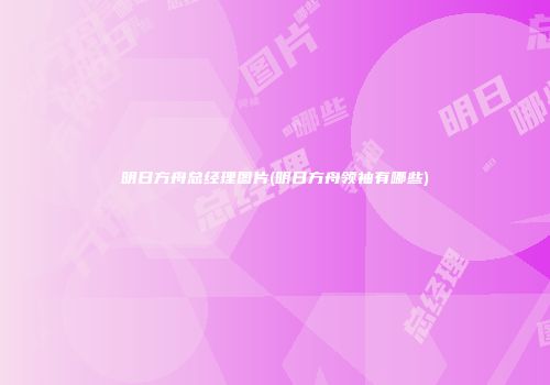 明日方舟总经理图片(明日方舟领袖有哪些)