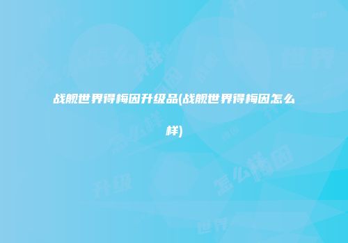 战舰世界得梅因升级品(战舰世界得梅因怎么样)