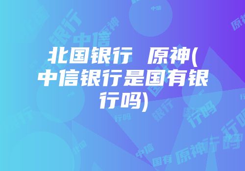 北国银行 原神(中信银行是国有银行吗)