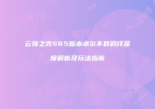 云顶之弈S65版本卓尔不群羁绊深度解析及玩法指南