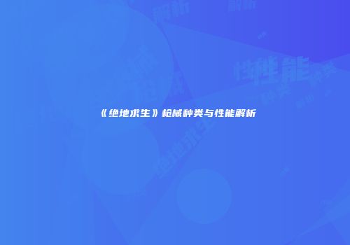 《绝地求生》枪械种类与性能解析