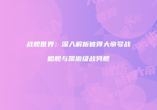战舰世界：深入解析彼得大帝号战略舰与凯撒级战列舰