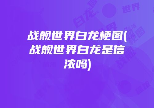 战舰世界白龙梗图(战舰世界白龙是信浓吗)