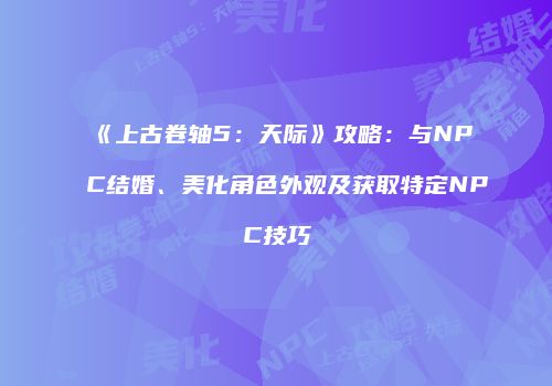 《上古卷轴5：天际》攻略：与NPC结婚、美化角色外观及获取特定NPC技巧