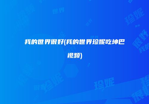 我的世界很好(我的世界珍妮吃坤巴视频)