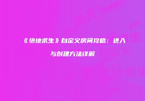 《绝地求生》自定义房间攻略：进入与创建方法详解