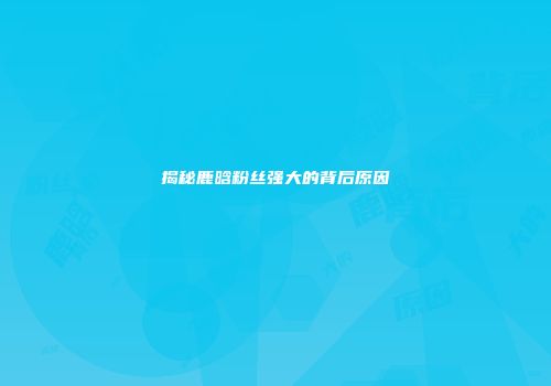 揭秘鹿晗粉丝强大的背后原因