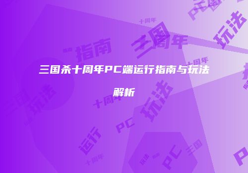 三国杀十周年PC端运行指南与玩法解析