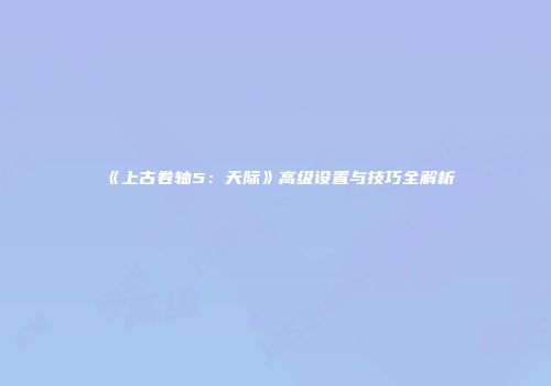 《上古卷轴5：天际》高级设置与技巧全解析