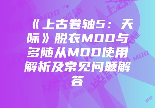 《上古卷轴5：天际》脱衣MOD与多随从MOD使用解析及常见问题解答