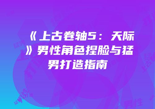 《上古卷轴5：天际》男性角色捏脸与猛男打造指南