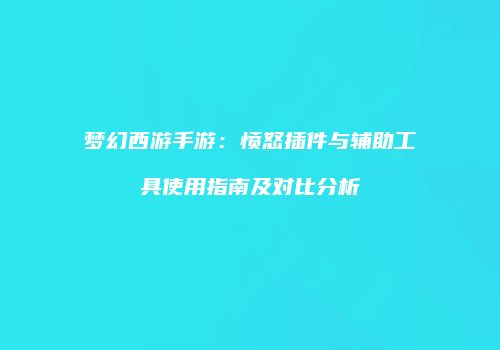 梦幻西游手游：愤怒插件与辅助工具使用指南及对比分析