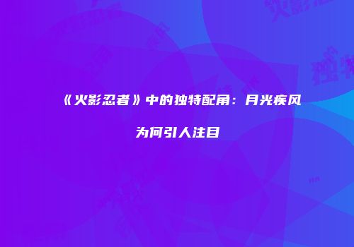 《火影忍者》中的独特配角：月光疾风为何引人注目