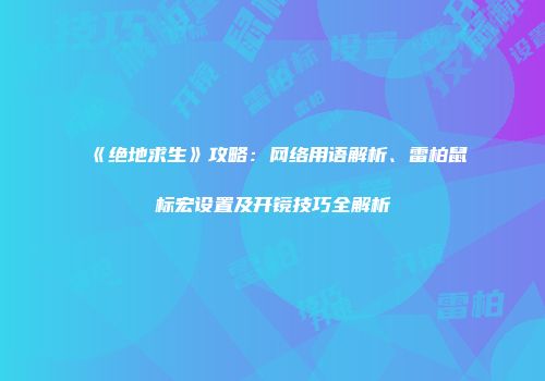《绝地求生》攻略：网络用语解析、雷柏鼠标宏设置及开镜技巧全解析
