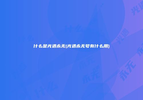 什么是光遇永无(光遇永无号有什么用)