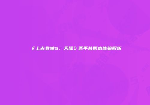 《上古卷轴5：天际》各平台版本体验解析
