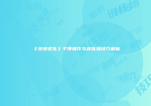 《绝地求生》子弹操作与训练场技巧解析