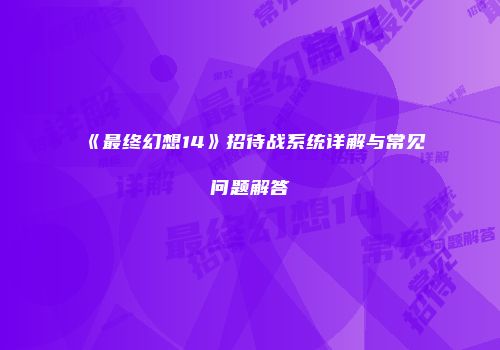 《最终幻想14》招待战系统详解与常见问题解答
