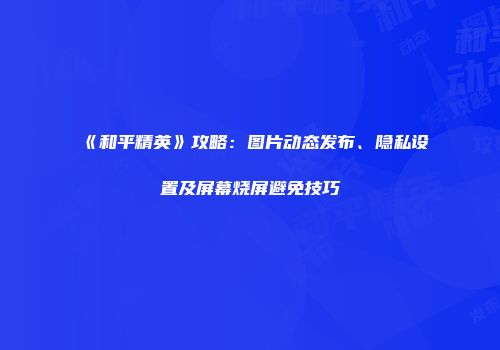 《和平精英》攻略：图片动态发布、隐私设置及屏幕烧屏避免技巧