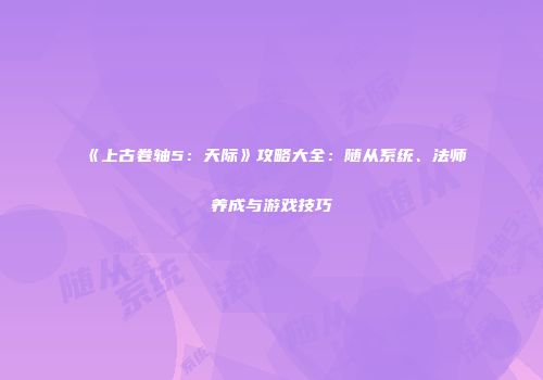 《上古卷轴5：天际》攻略大全：随从系统、法师养成与游戏技巧
