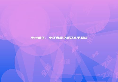 绝地求生：全球风靡之谜及高手解析