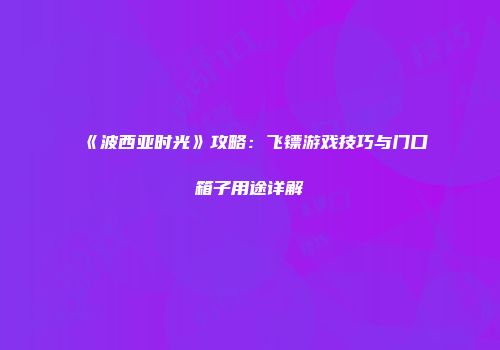 《波西亚时光》攻略：飞镖游戏技巧与门口箱子用途详解