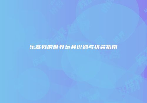 乐高我的世界玩具识别与拼装指南
