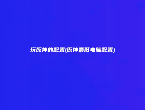 玩原神的配置(原神最低电脑配置)