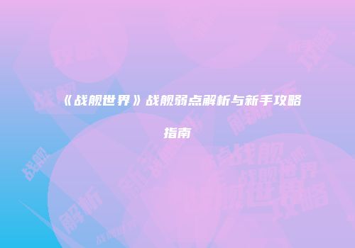 《战舰世界》战舰弱点解析与新手攻略指南