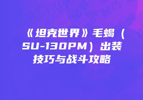 《坦克世界》毛蝎（SU-130PM）出装技巧与战斗攻略