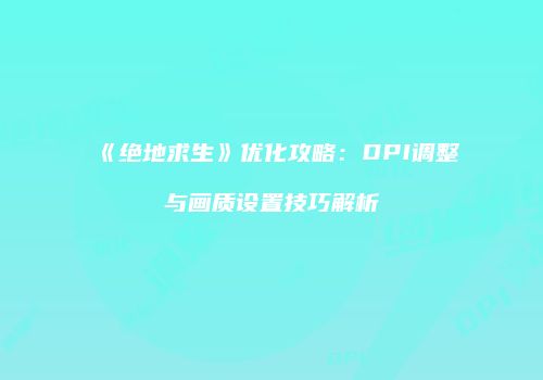 《绝地求生》优化攻略：DPI调整与画质设置技巧解析