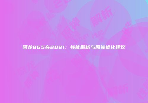 骁龙865在2021：性能解析与原神优化建议