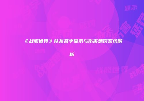 《战舰世界》队友名字显示与伤害惩罚系统解析