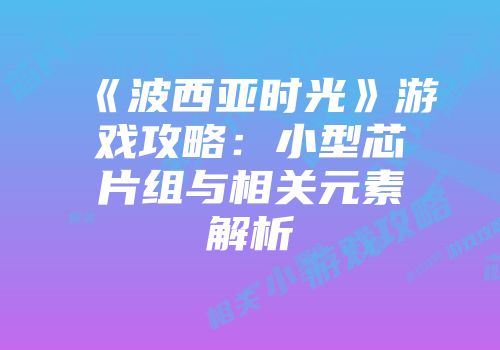《波西亚时光》游戏攻略：小型芯片组与相关元素解析