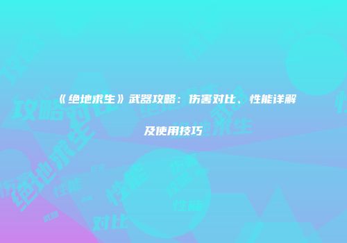 《绝地求生》武器攻略：伤害对比、性能详解及使用技巧