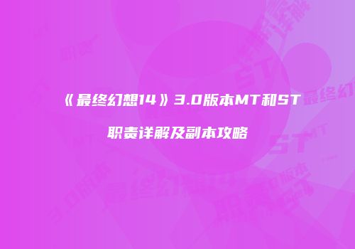 《最终幻想14》3.0版本MT和ST职责详解及副本攻略