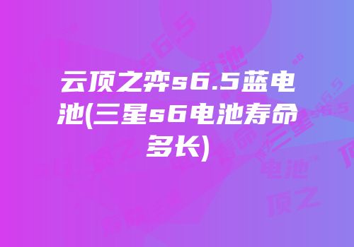 云顶之弈s6.5蓝电池(三星s6电池寿命多长)