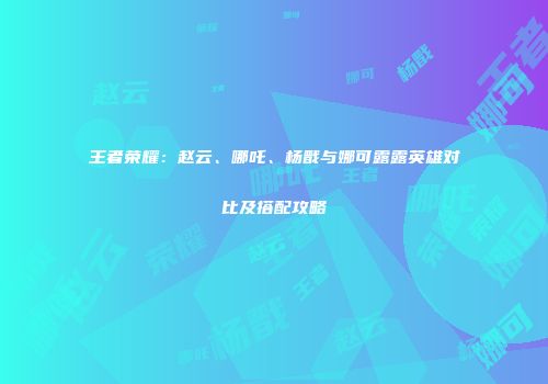 王者荣耀：赵云、哪吒、杨戬与娜可露露英雄对比及搭配攻略