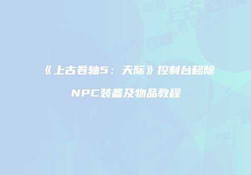 《上古卷轴5：天际》控制台移除NPC装备及物品教程