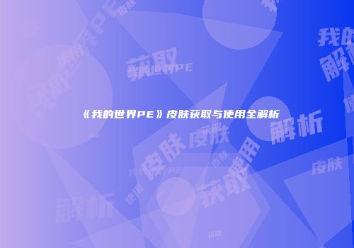 《我的世界PE》皮肤获取与使用全解析