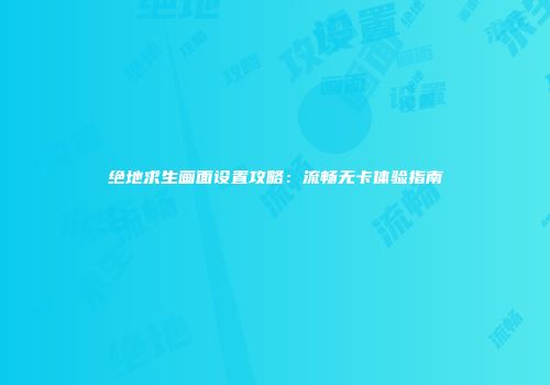 绝地求生画面设置攻略：流畅无卡体验指南