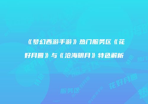 《梦幻西游手游》热门服务区《花好月圆》与《沧海明月》特色解析