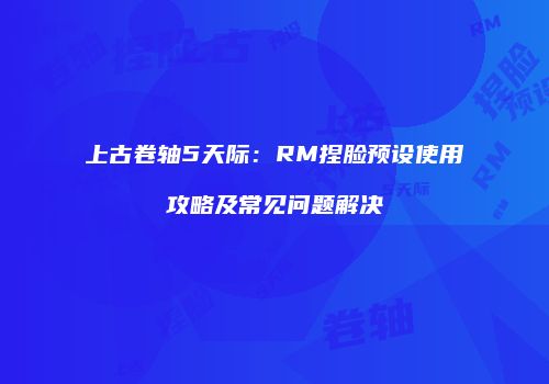 上古卷轴5天际：RM捏脸预设使用攻略及常见问题解决