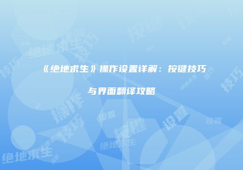 《绝地求生》操作设置详解：按键技巧与界面翻译攻略