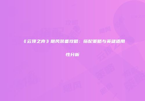 《云顶之弈》飓风装备攻略：搭配策略与英雄适用性分析