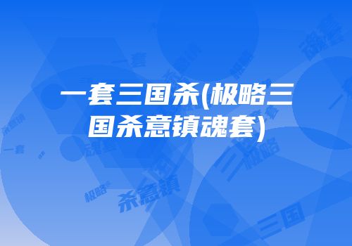 一套三国杀(极略三国杀意镇魂套)